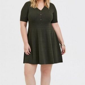 Torrid Olive short Sleeve Knit Dress